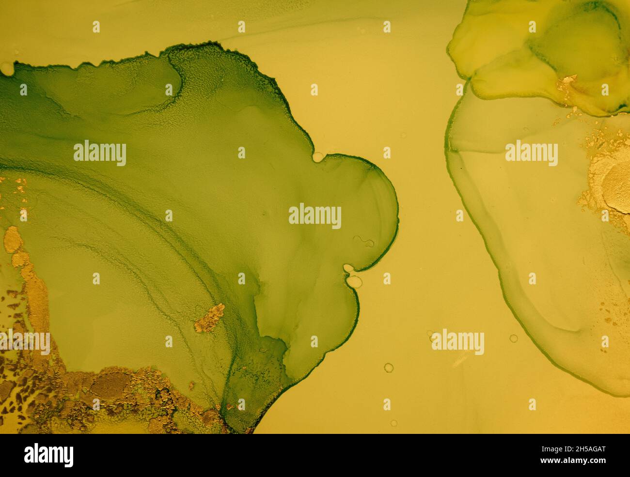 Gold Fluid Art. Abstract Liquid Illustration. Foto Stock