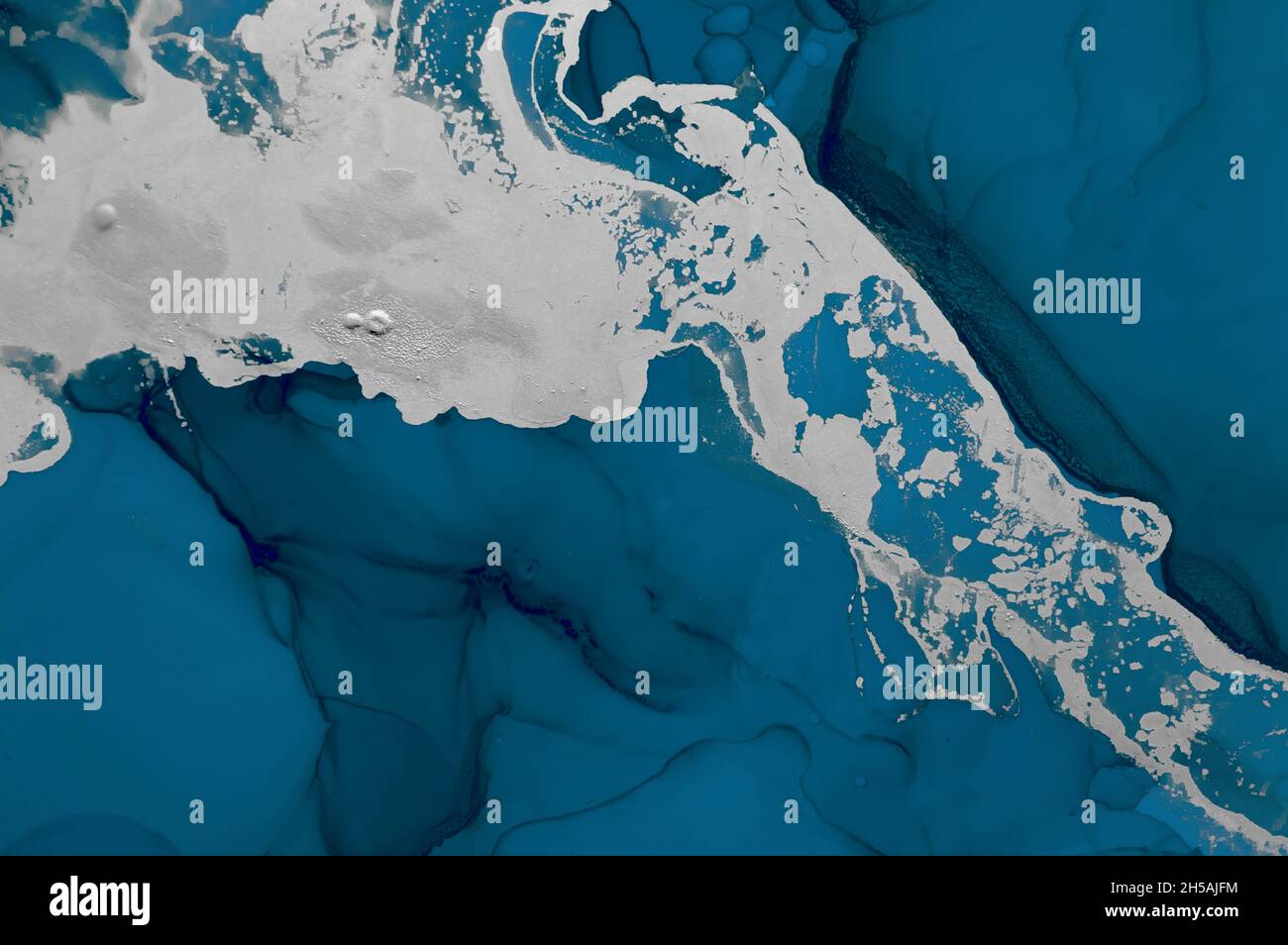 Acque turchesi dell'oceano. Su carta. Blu moderno Foto Stock