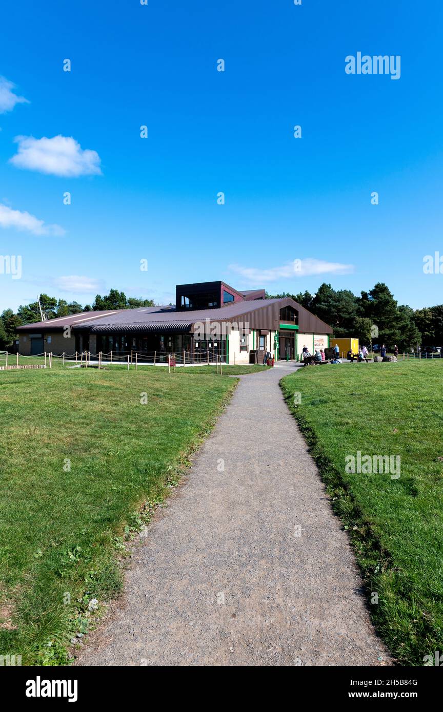 Centro visitatori del Drumberland Bay Country Park, Regno Unito Foto Stock