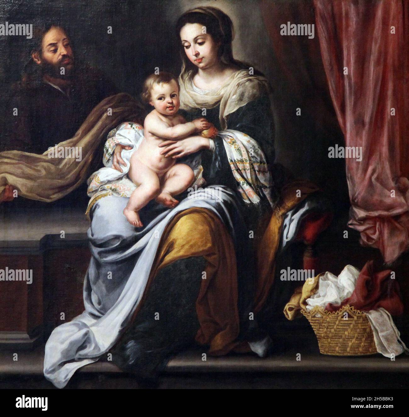 La Sacra famiglia (1740) del pittore Juan Ruiz Soriano (1701-1763) Foto Stock