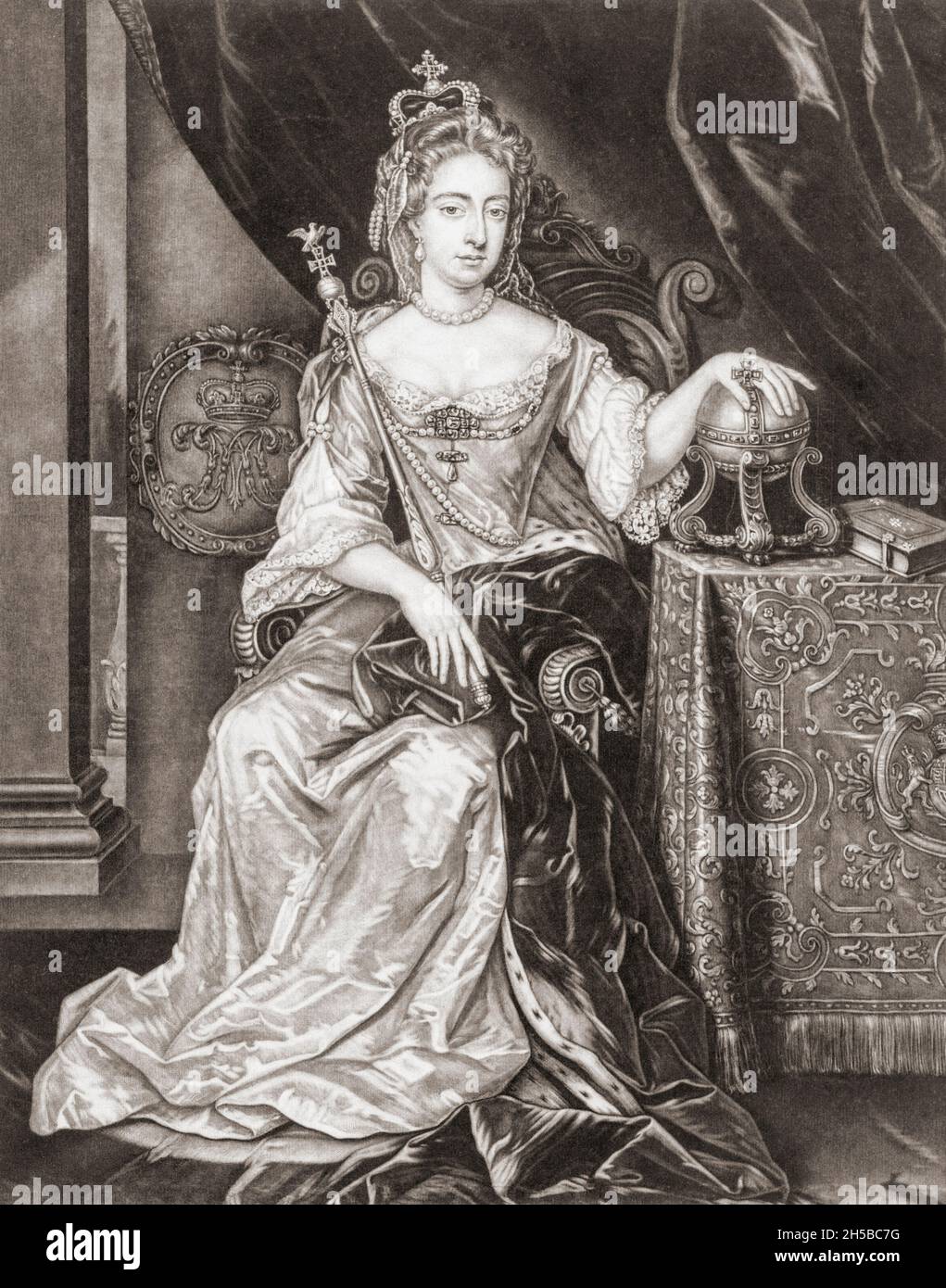 Regina Maria II, 1662 - 1694. Regina d'Inghilterra, Scozia e Irlanda e moglie di Guglielmo III Dopo un'opera del XVIII secolo di Jacob Gole. Foto Stock