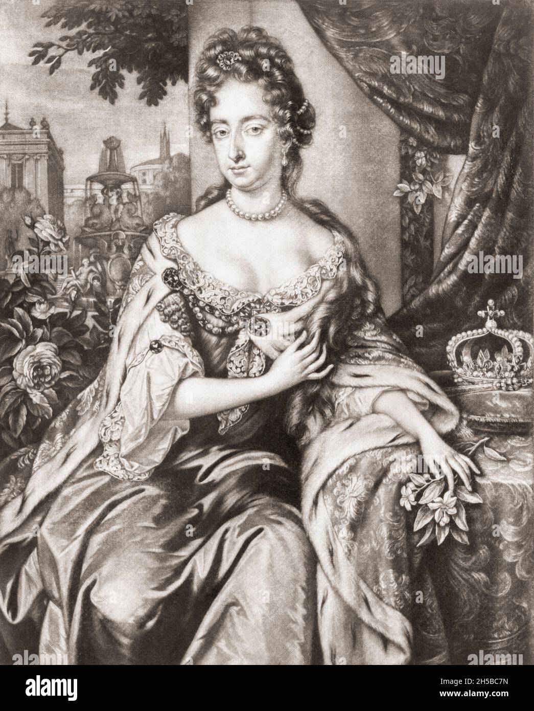 Regina Maria II, 1662 - 1694. Regina d'Inghilterra, Scozia e Irlanda e moglie di Guglielmo III Dopo un lavoro di fine XVIII secolo di Jan Verkolje. Foto Stock