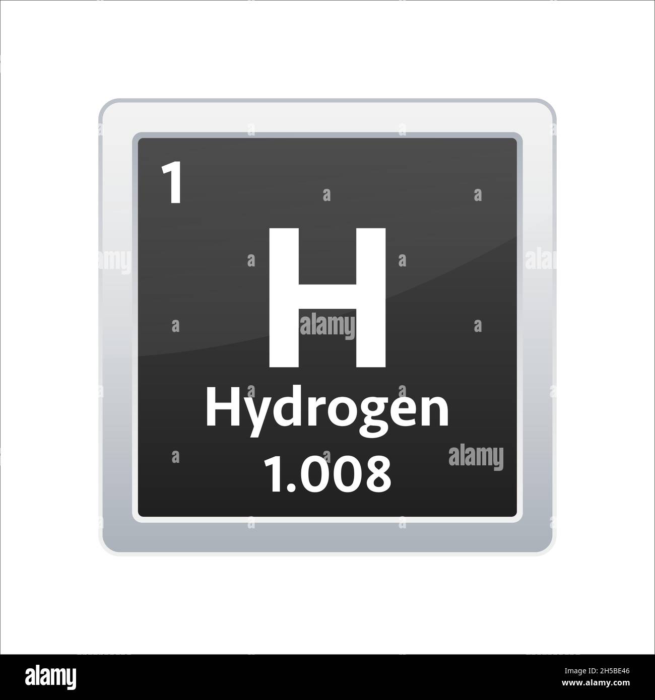 Simbolo dell'idrogeno. Elemento chimico della tabella periodica. Illustrazione dello stock vettoriale. Illustrazione Vettoriale