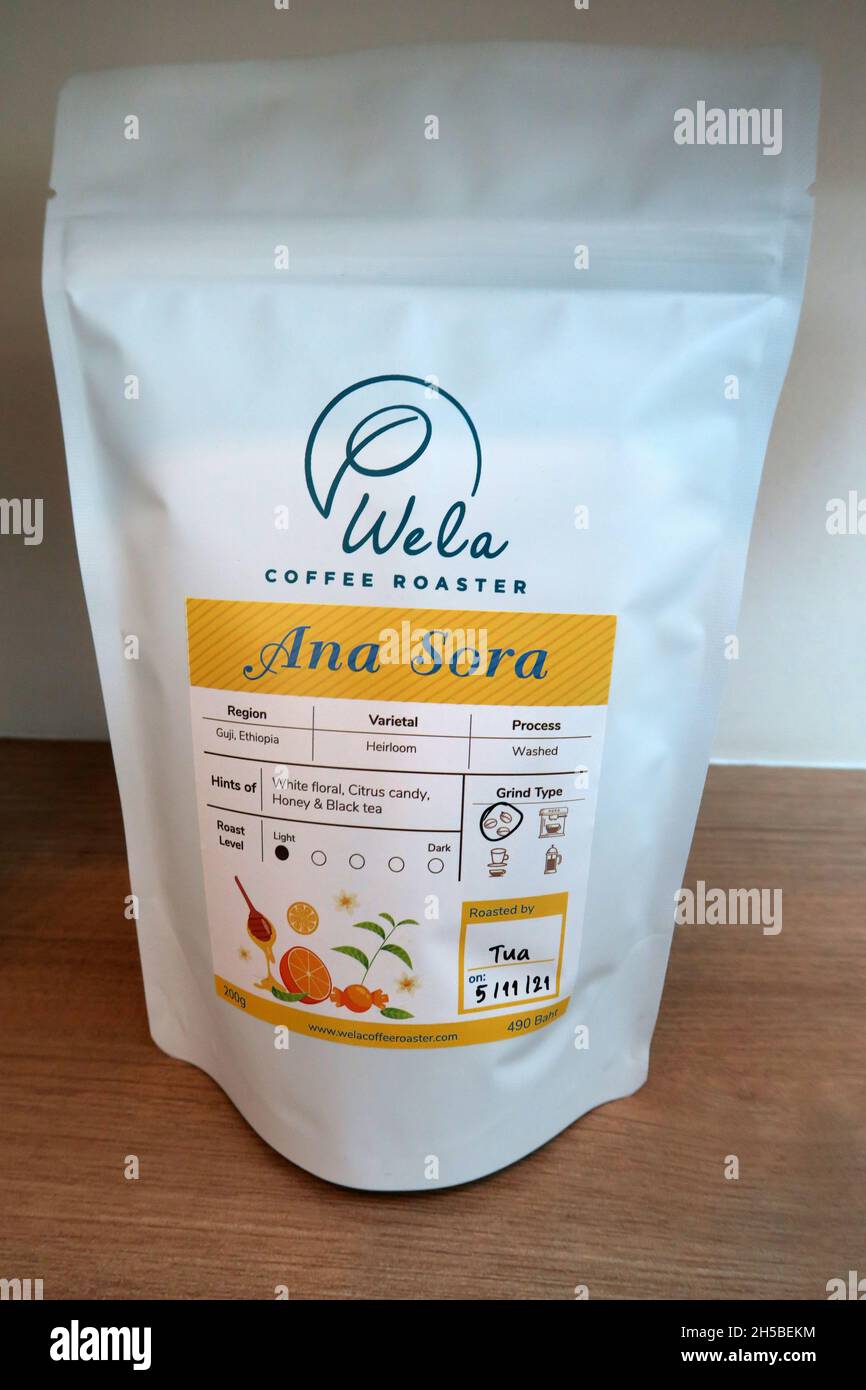 Chicchi di caffè speciali etiopi provenienti dalla regione di Ana Sora in Etiopia Foto Stock