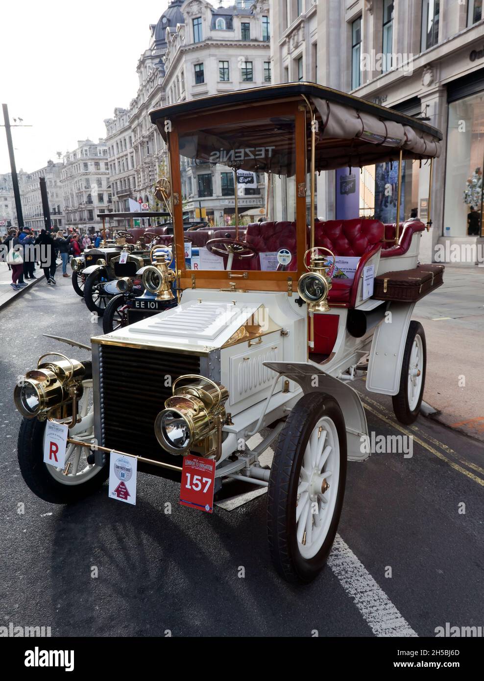 A 1903, White Steam car che partecipa al Regents Street Motor Show Concours d'Elegance, novembre 2021 Foto Stock
