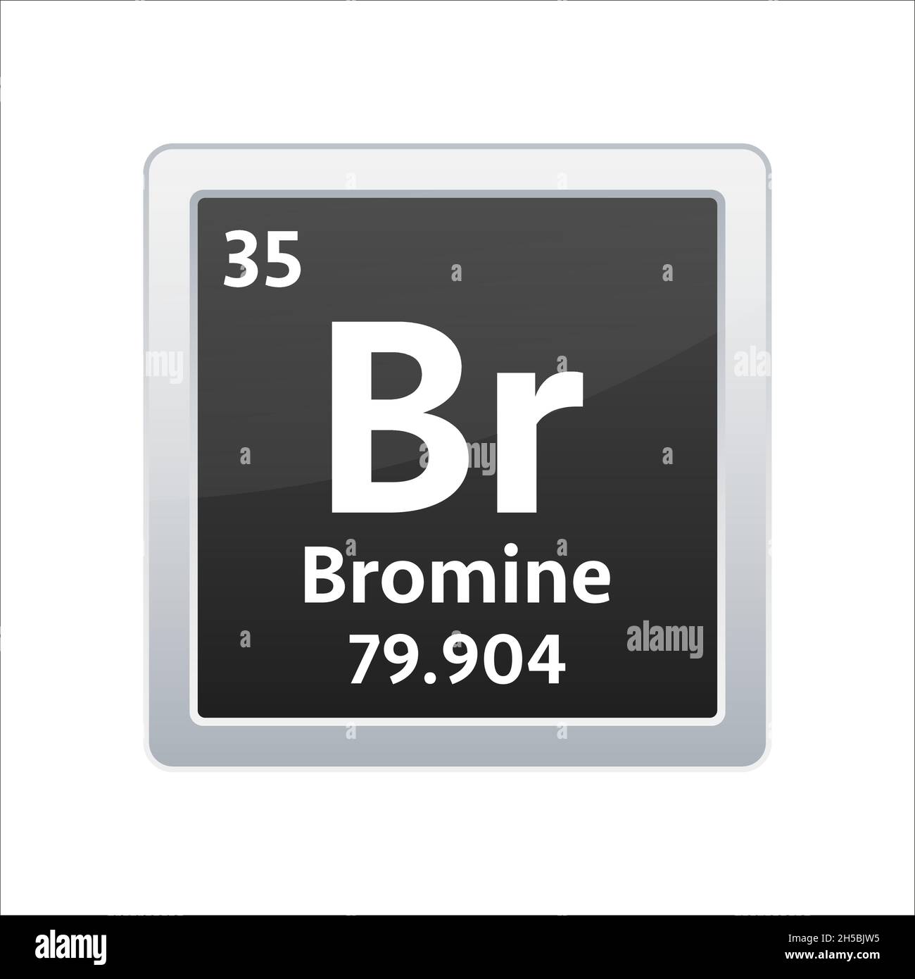 Simbolo bromo. Elemento chimico della tabella periodica. Illustrazione dello stock vettoriale Illustrazione Vettoriale