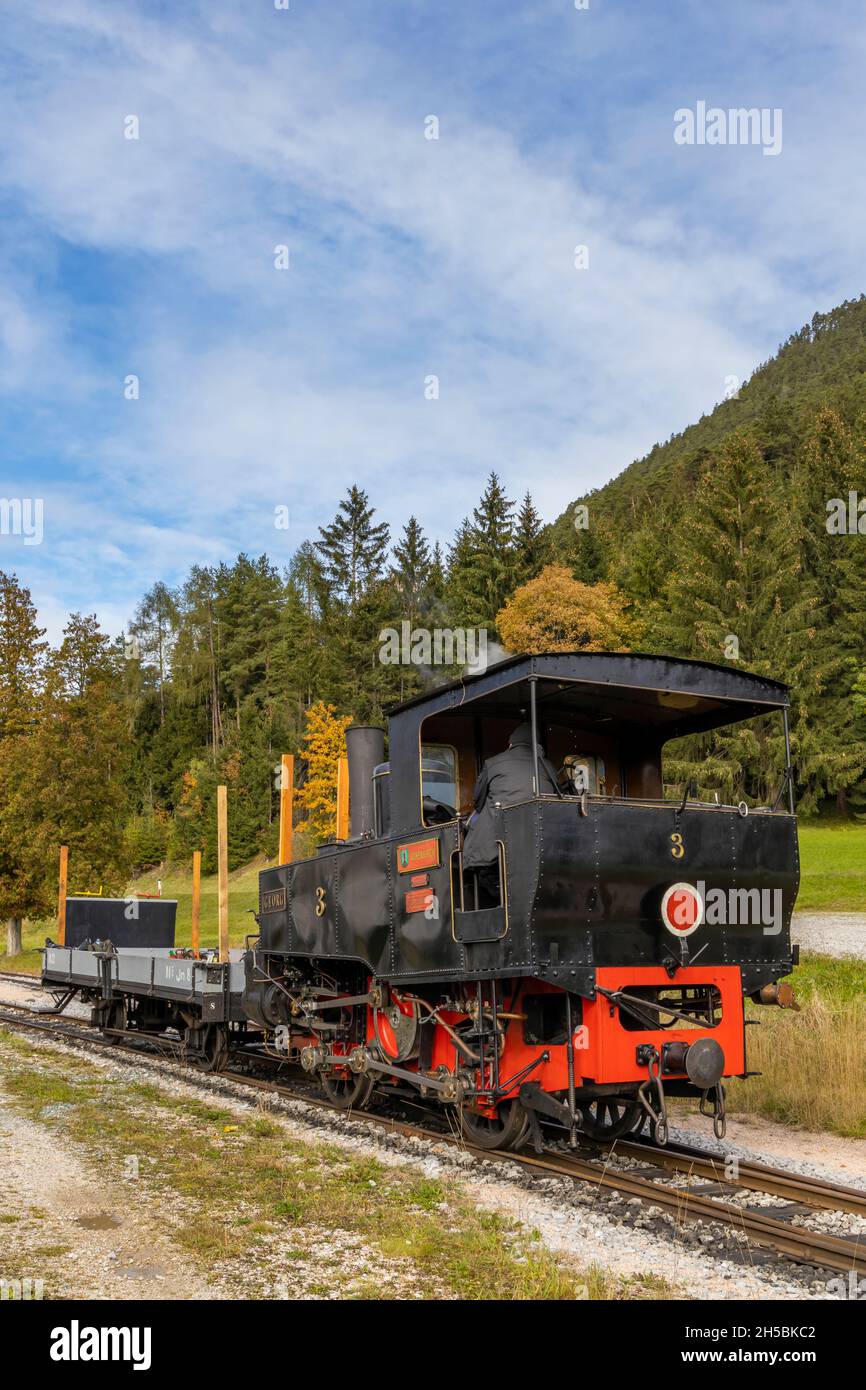 Locomotiva storica a vapore, ferrovia del lago Achensee, Tiro, Austria Foto Stock