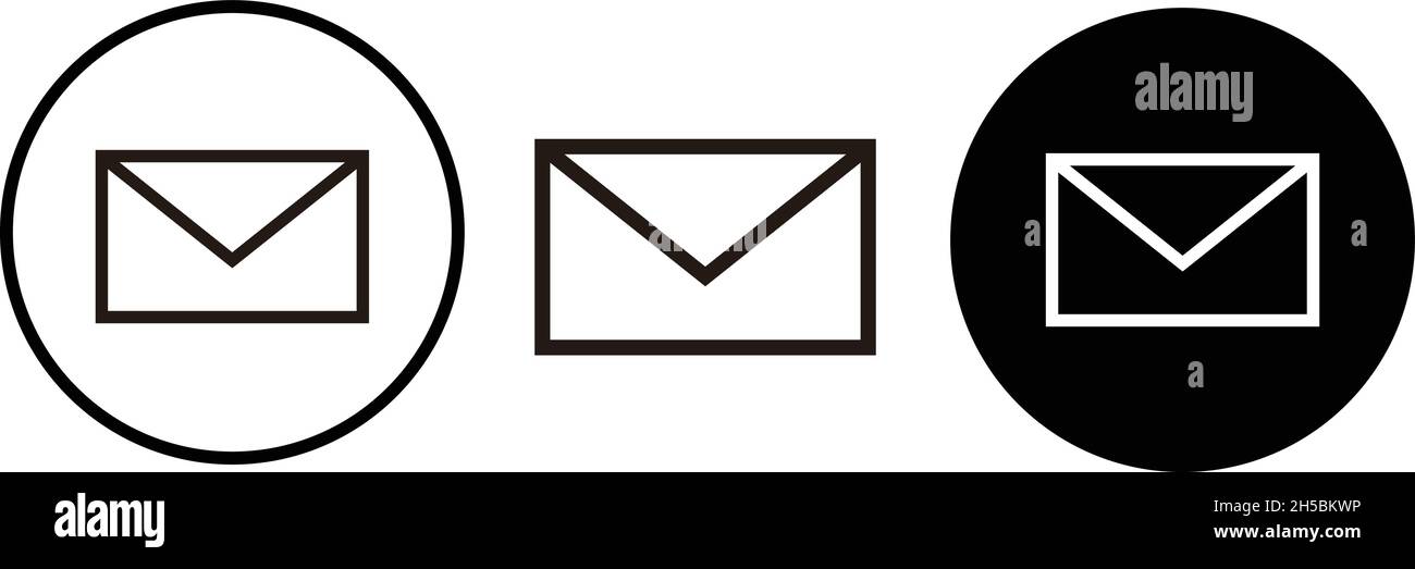 Un semplice set di icone e-mail. Può essere utilizzato in qualsiasi situazione, ad esempio una lettera fisica o un'espressione digitale sul Web. Illustrazione Vettoriale