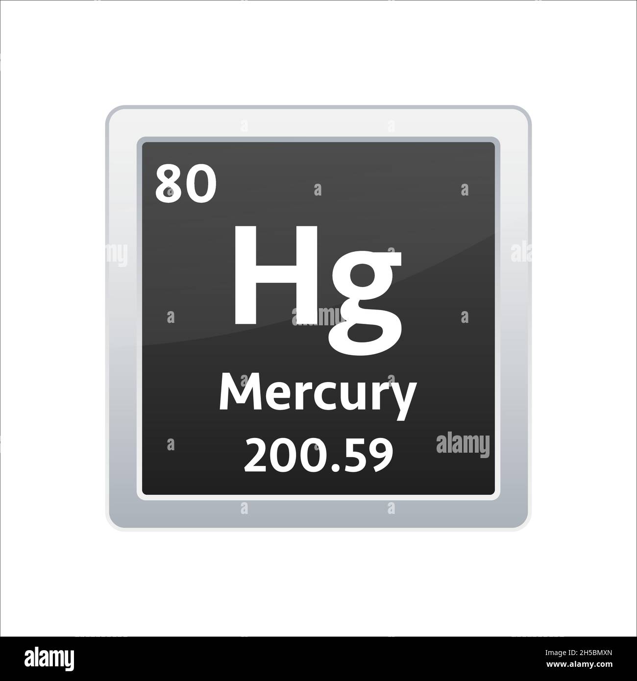 Simbolo del mercurio. Elemento chimico della tabella periodica. Illustrazione dello stock vettoriale Illustrazione Vettoriale