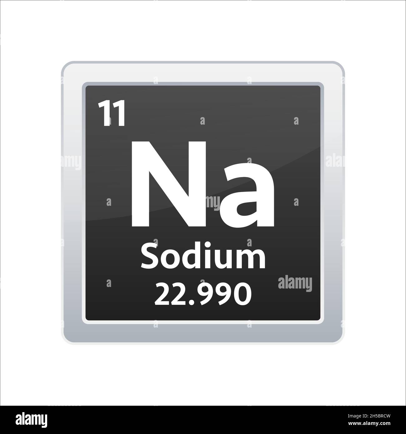Simbolo del sodio. Elemento chimico della tabella periodica. Illustrazione dello stock vettoriale. Illustrazione Vettoriale