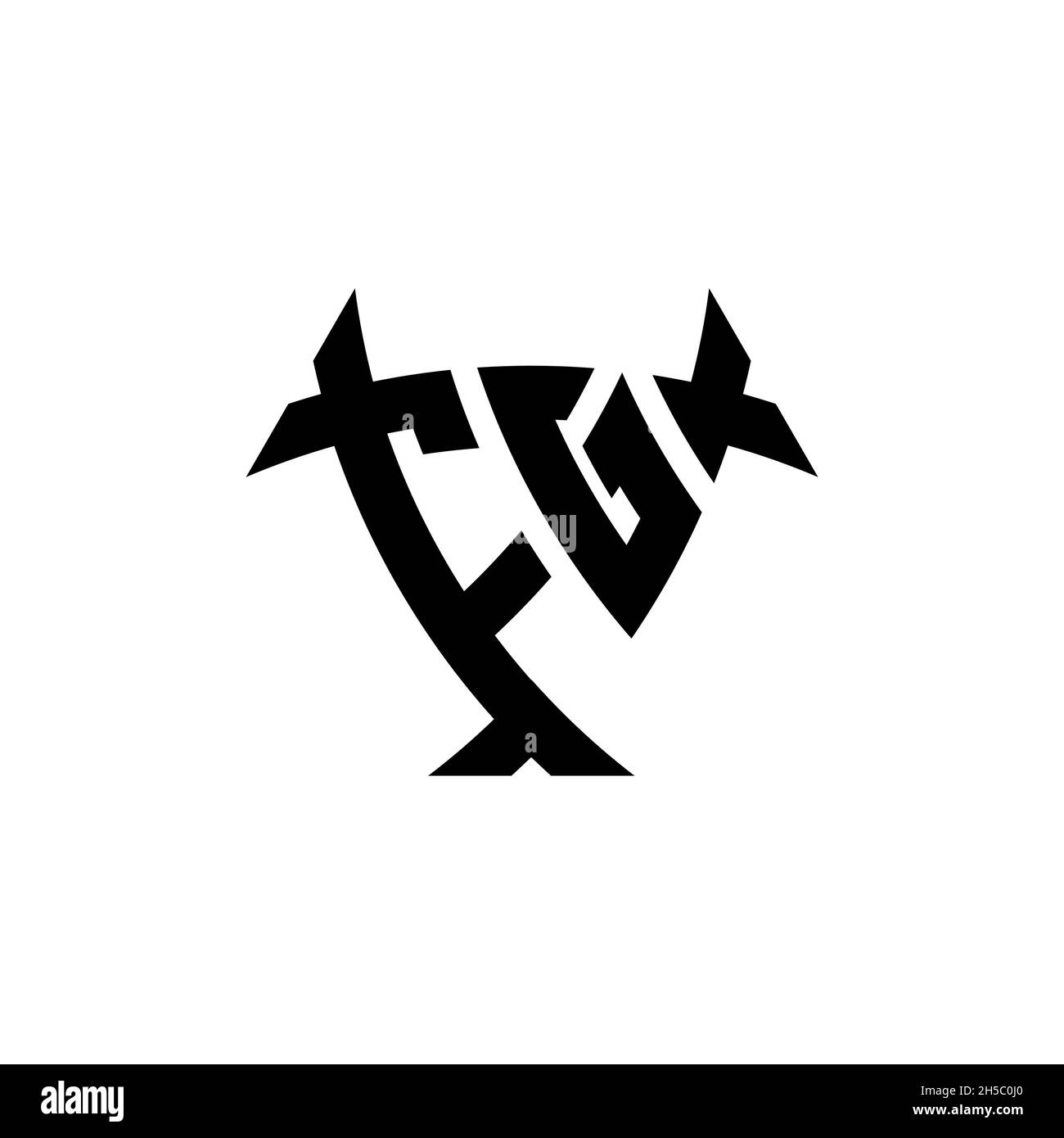 Lettera del logo FG Monogram con schermo triangolare e design a forma di cerchio su sfondo isolato. Logo a triangolo monogramma, logo a schermo monogramma, trian Illustrazione Vettoriale