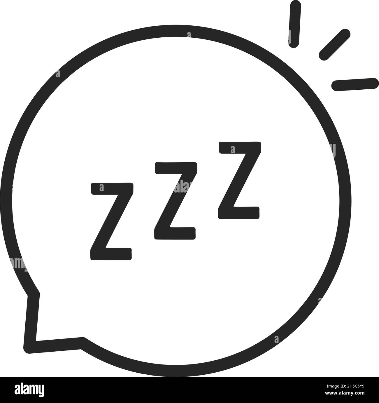 fumetto lineare come il logo zzz Illustrazione Vettoriale