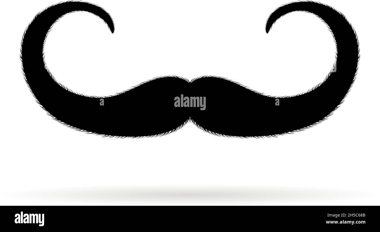 semplice icona baffi con ombra Illustrazione Vettoriale