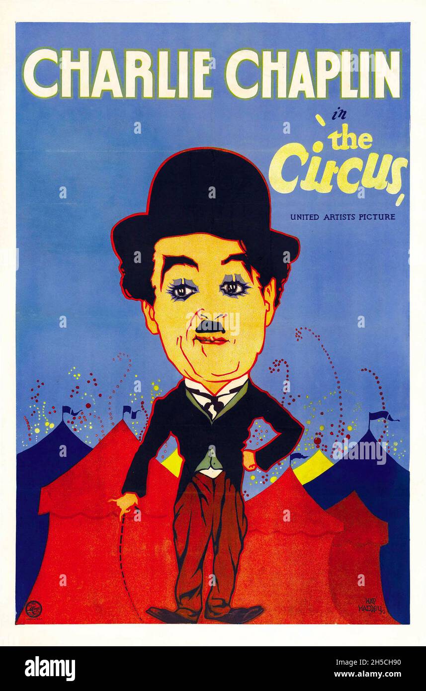 Poster del film Charlie Chaplin - The Circus (1928) - Poster Hap Hadley. Potenziata digitalmente. Foto Stock
