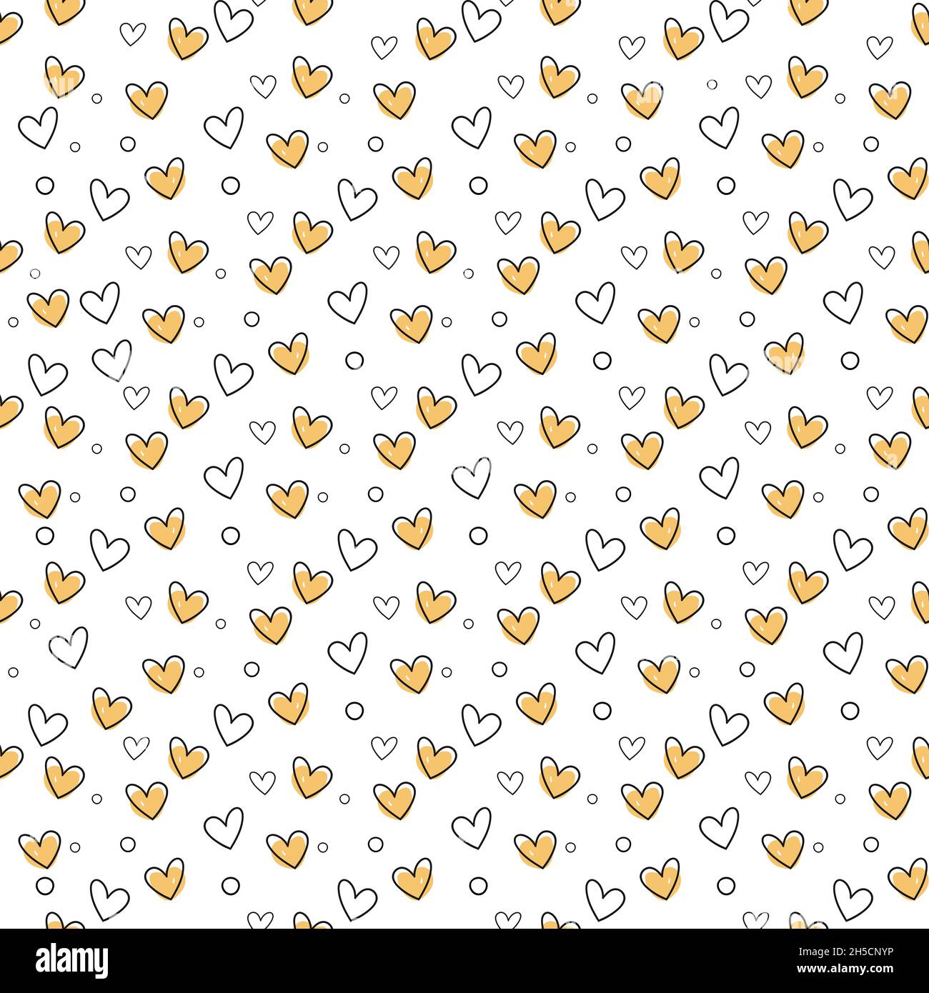 Disegno a mano del cuore senza cuciture pattern. Cuor noodle Foto Stock