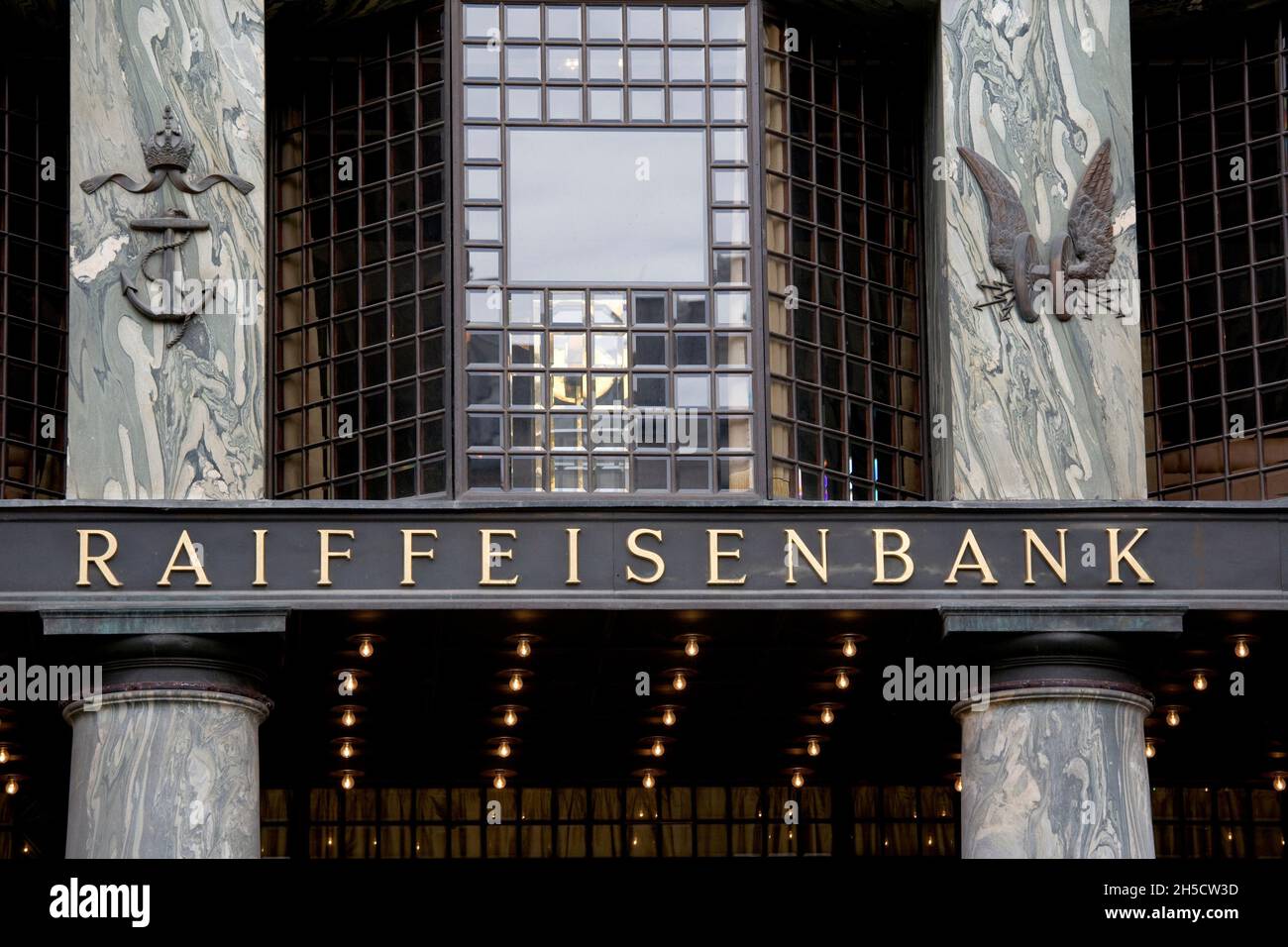 Scrittura Raiffeisenbank, Austria Foto Stock