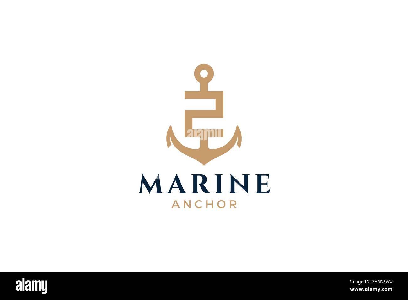 Monogramma lettera Z, logotipo di ancoraggio. Logo dello yacht club, marittimo Illustrazione Vettoriale