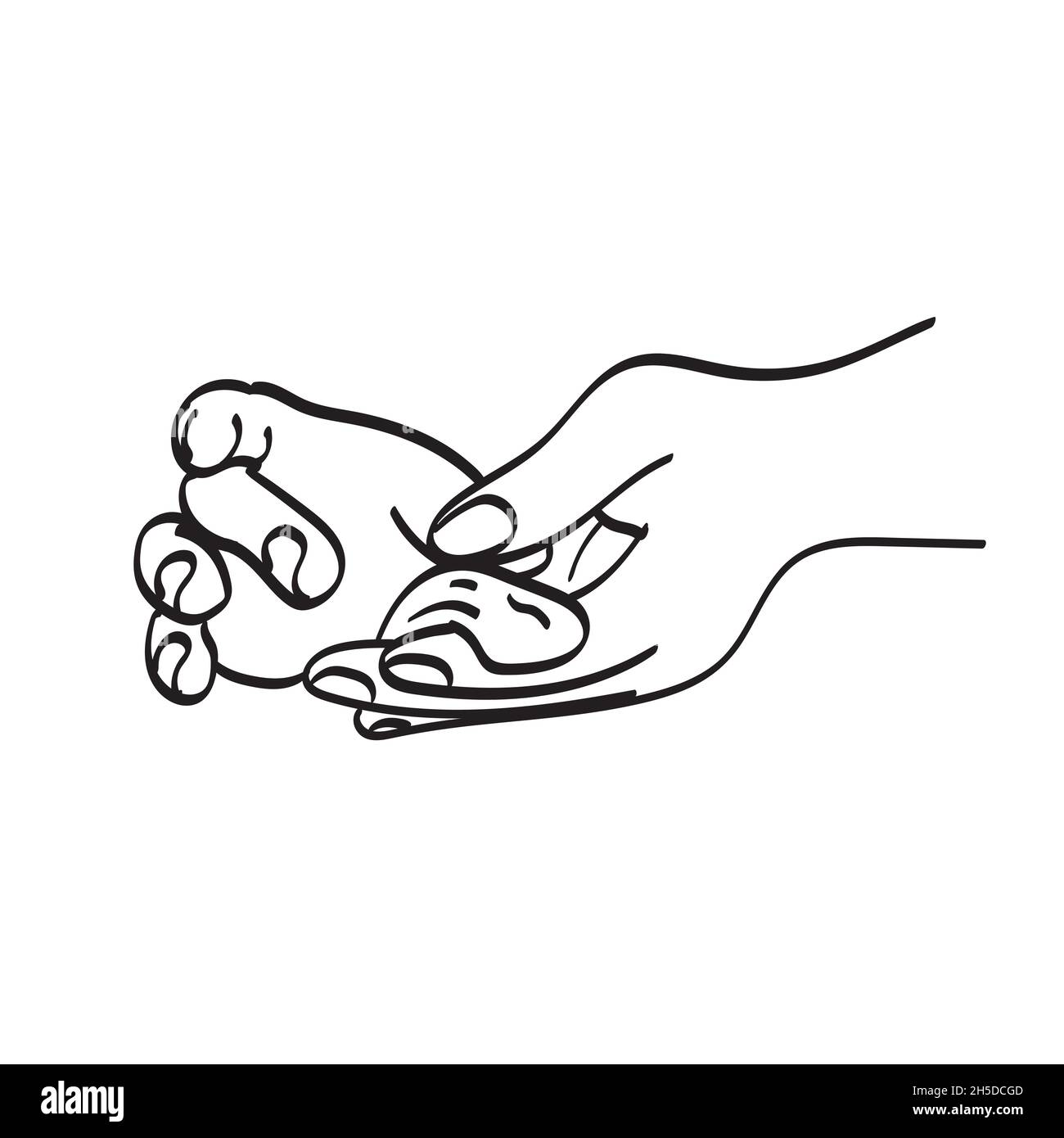 primo piano mano di chef che fa sushi illustrazione vettore isolato su sfondo bianco art. Illustrazione Vettoriale