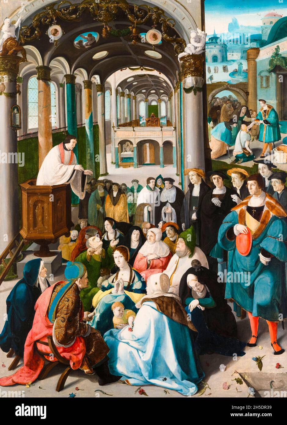 Aertgen van Leyden, la chiamata di Sant'Antonio, pittura, circa 1530 Foto Stock