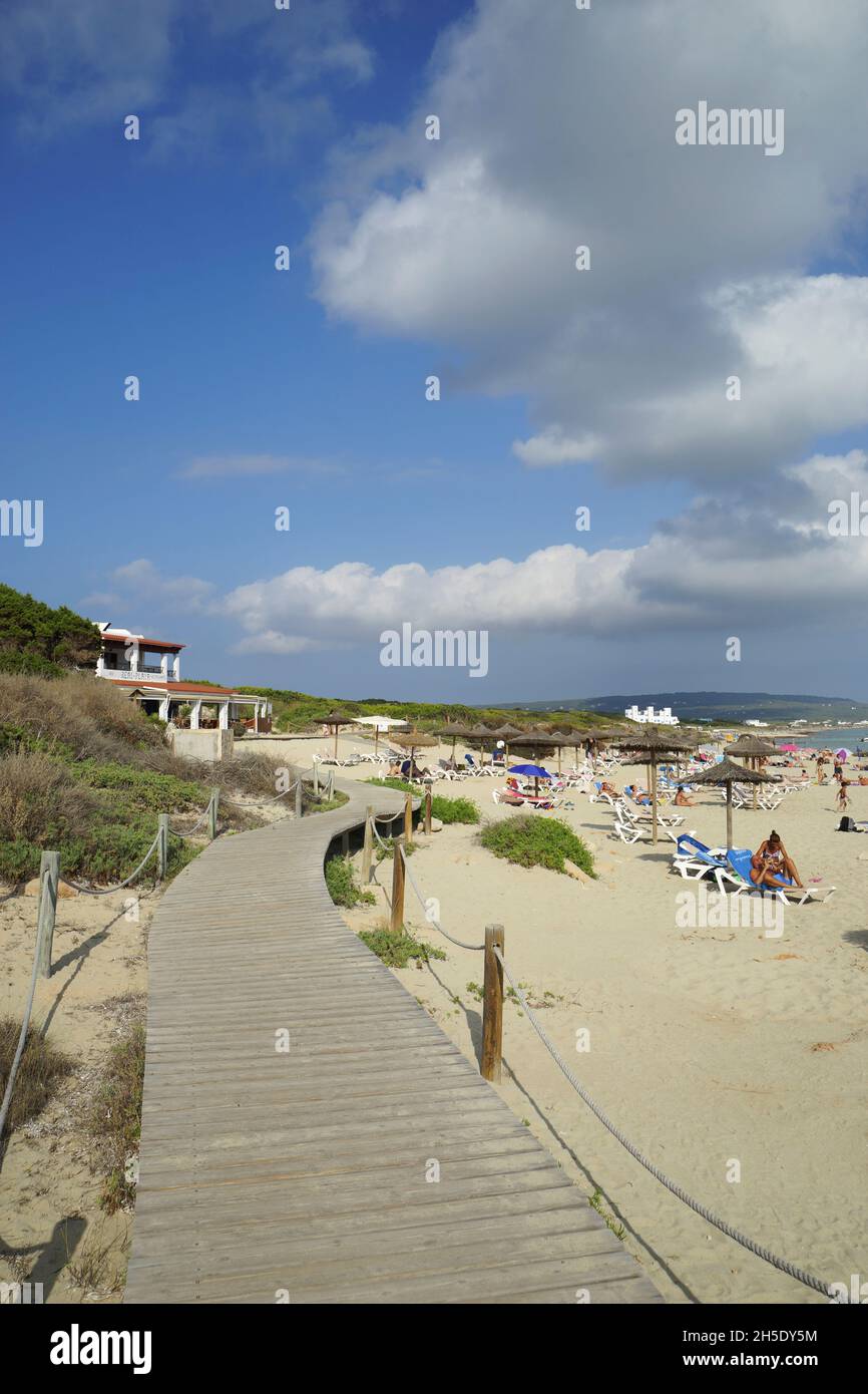 Spiaggia di Migjorn, Formentera, isole Baleari, Spagna Foto Stock