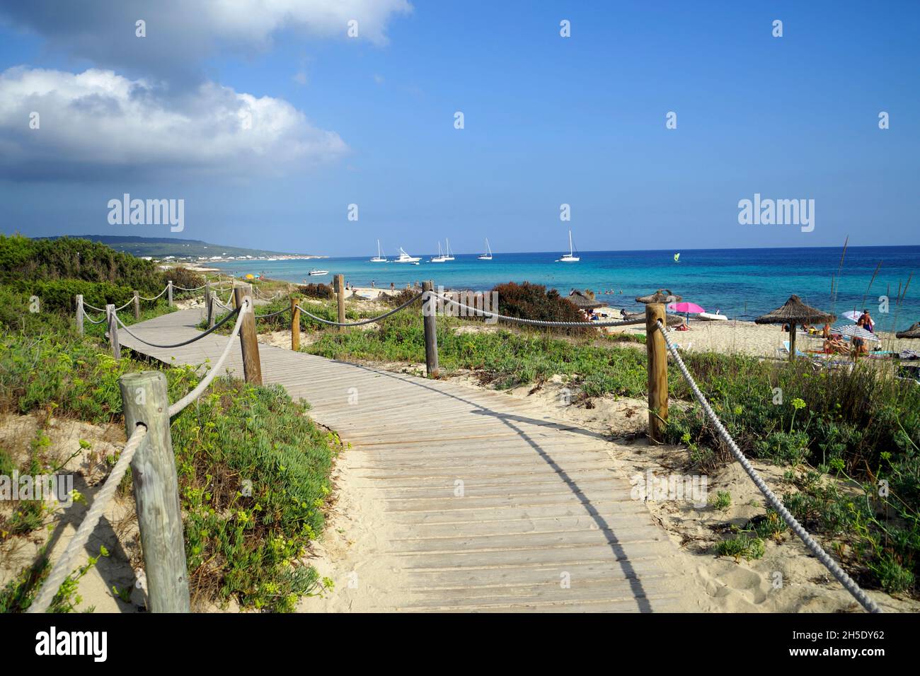 Spiaggia di Migjorn, Formentera, isole Baleari, Spagna Foto Stock