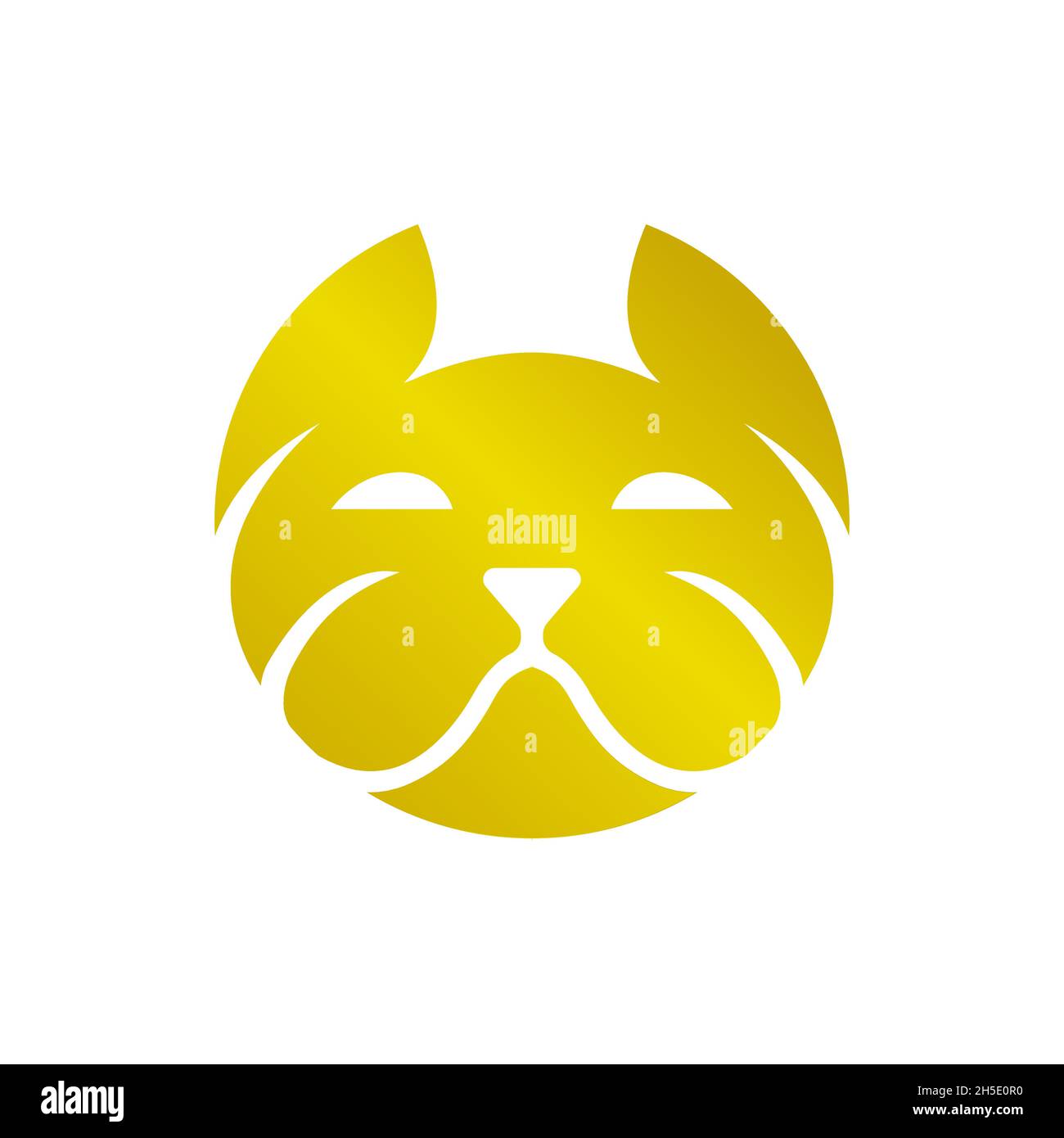 design vettoriale. logo realizzato con logo della testa di bulldog di colore oro. Illustrazione Vettoriale
