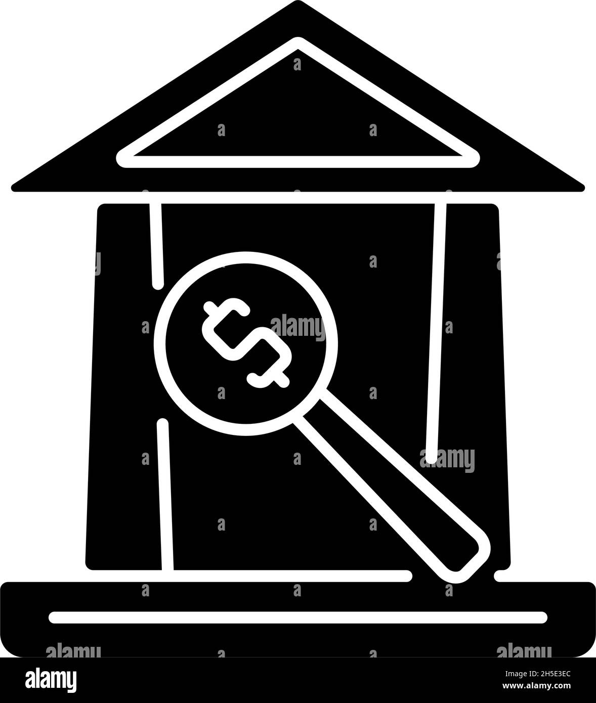 Icona glyph nero della casa dell'asta Illustrazione Vettoriale