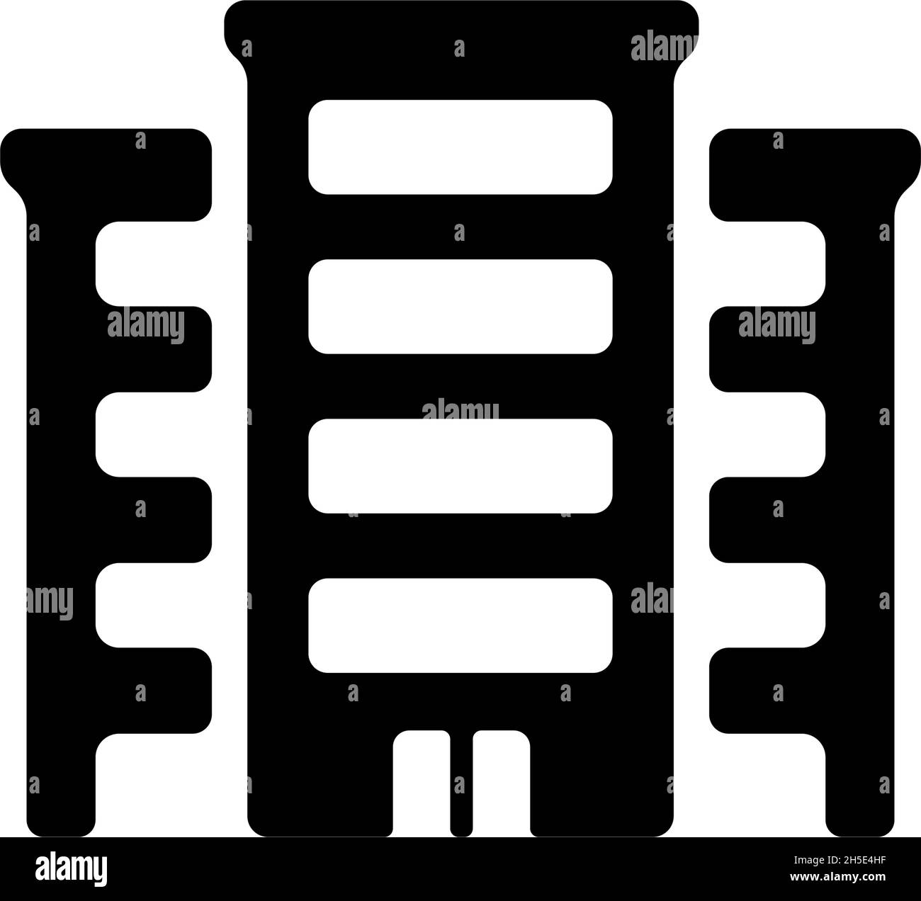 Illustrazione dell'icona vettoriale dell'edificio ( azienda, hotel ) Illustrazione Vettoriale