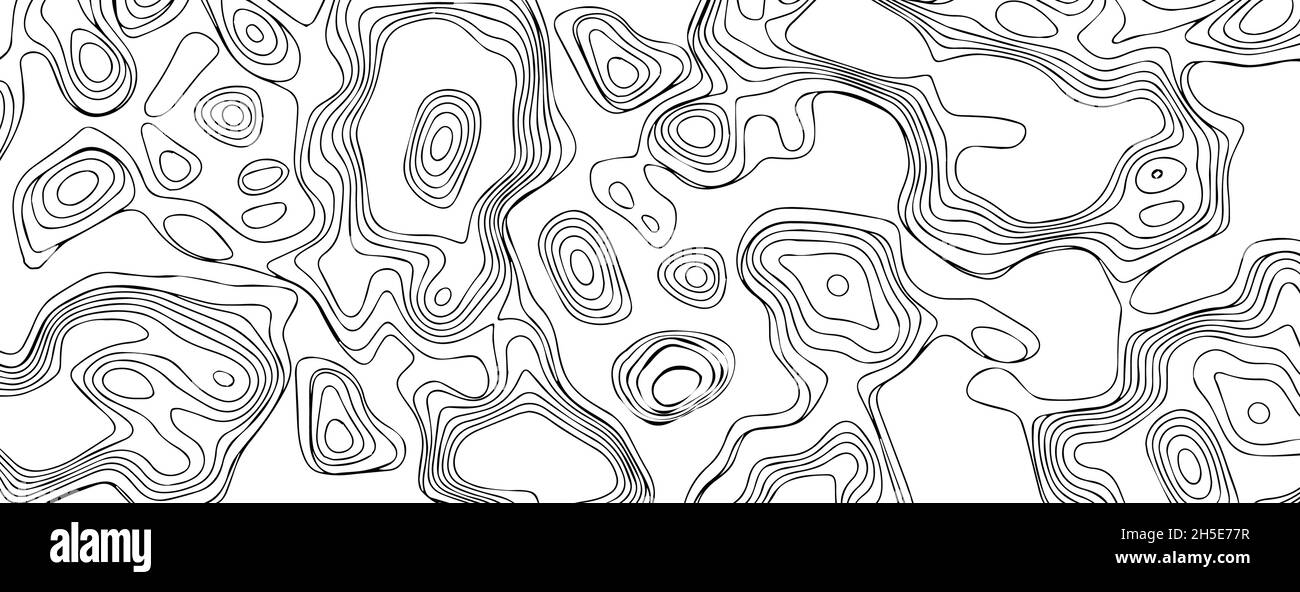 Mappa topografica dell'area. Puntino bianco con linee nere. Illustrazione Vettoriale