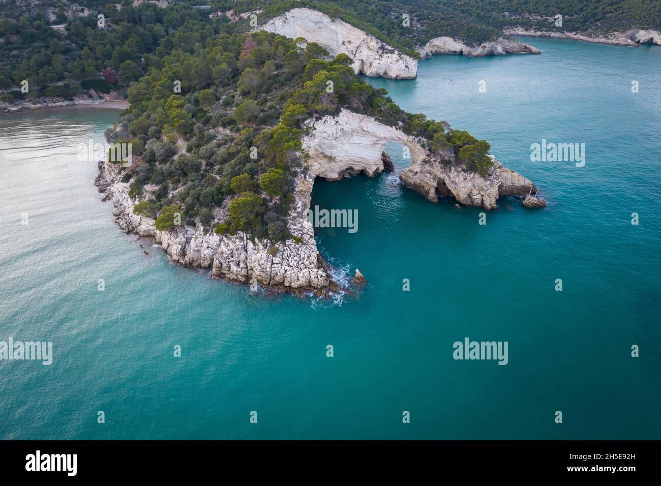Veduta aerea della città di Vieste, parco nazionale del gargano, italia Foto Stock