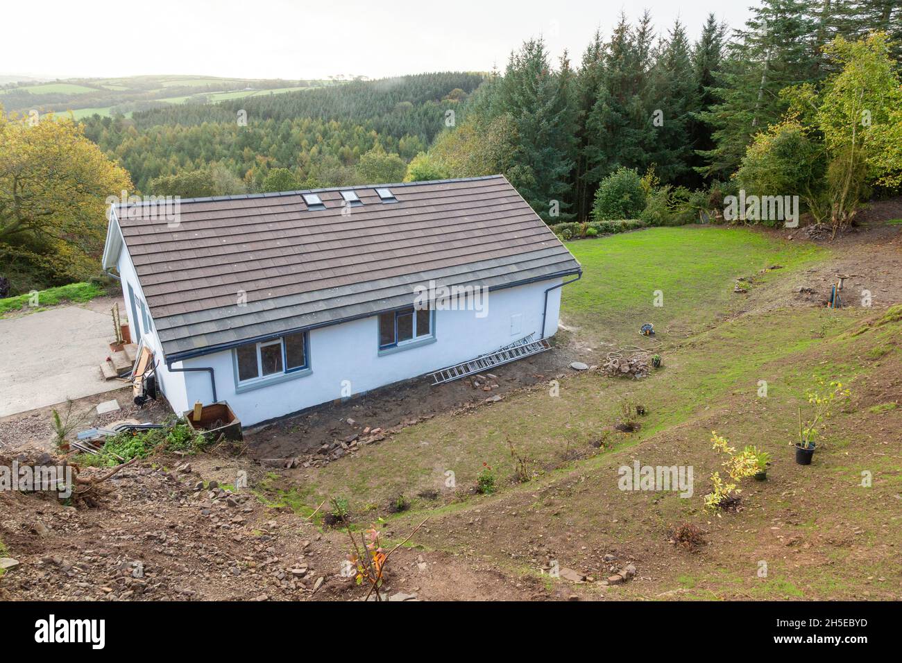 Rural Farm Cottage, High Bickington, Devon , Inghilterra, Regno Unito Foto Stock