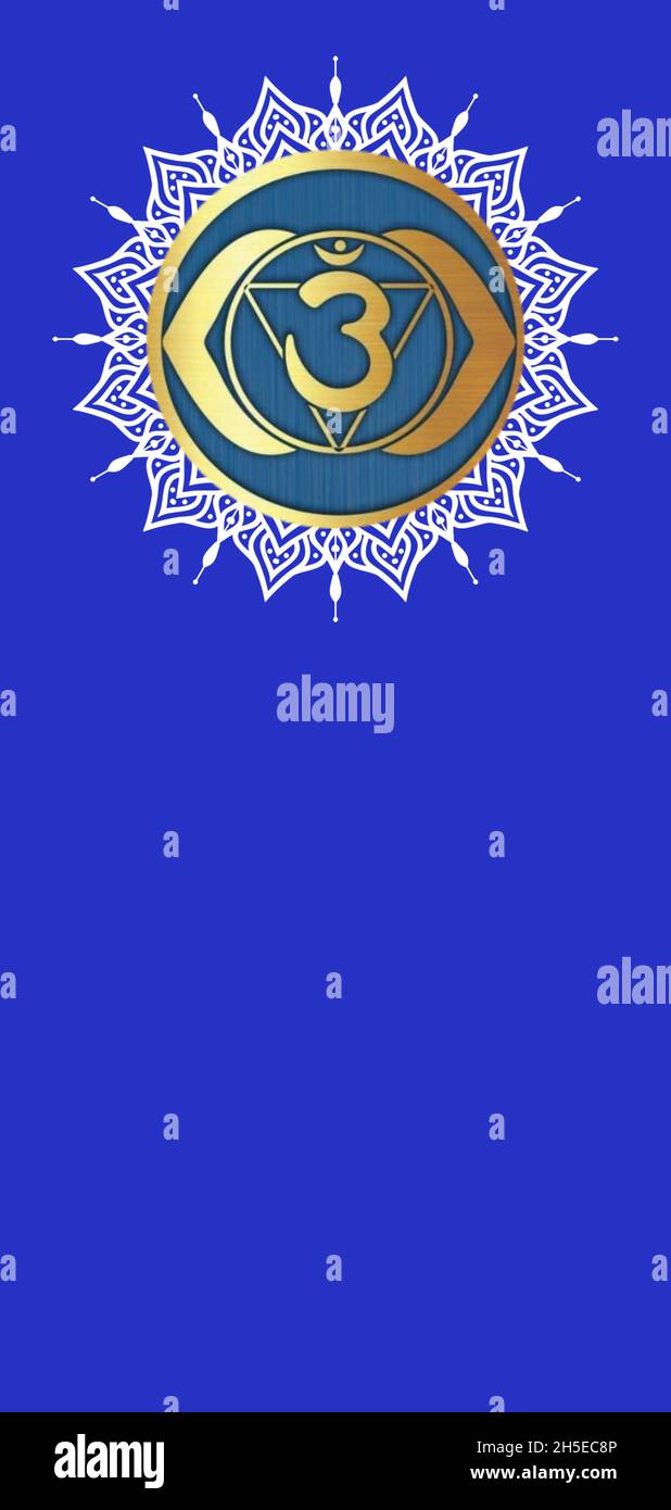 Set di chakra simbolo isolato su sfondo a colori Foto Stock