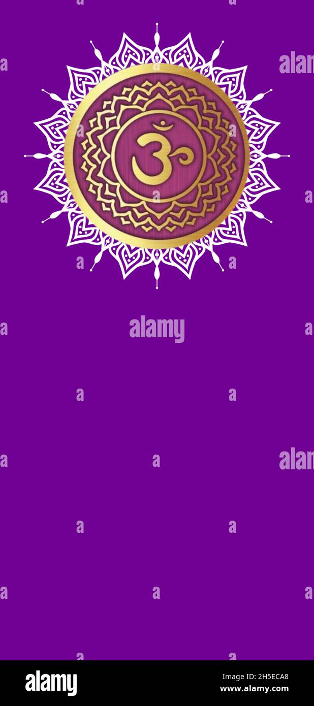 Set di chakra simbolo isolato su sfondo a colori Foto Stock