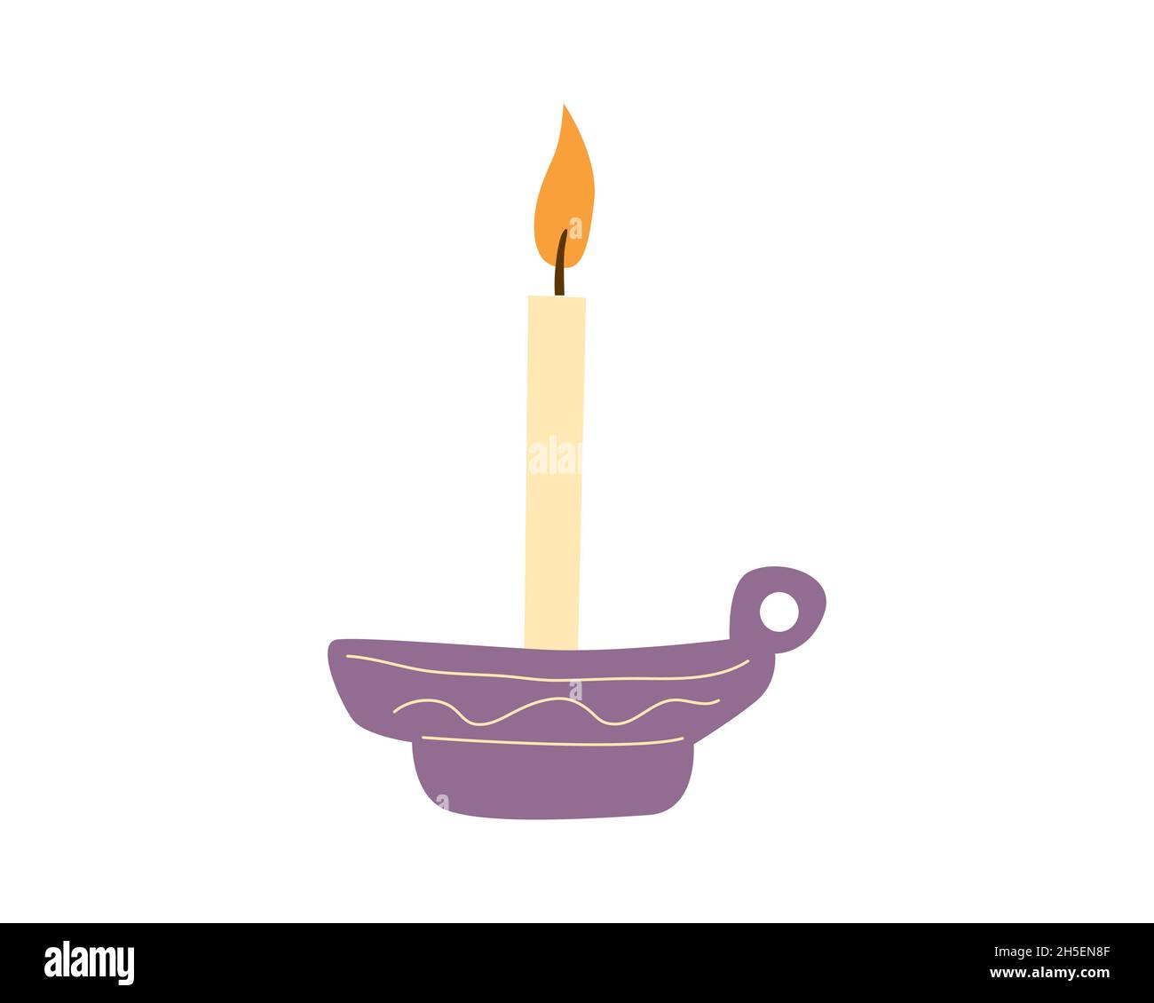 Candela che brucia in candelabro, Natale, giocattolo. Vector Illustration  cartoon flat retro, vintage Immagine e Vettoriale - Alamy