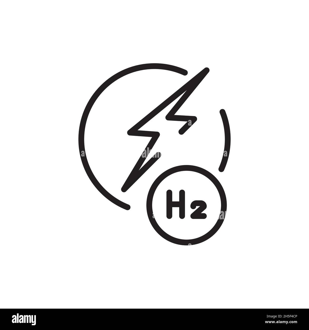 Icona della linea di colore Energy H2. Energia di idrogeno. Elemento vettoriale isolato. Illustrazione Vettoriale