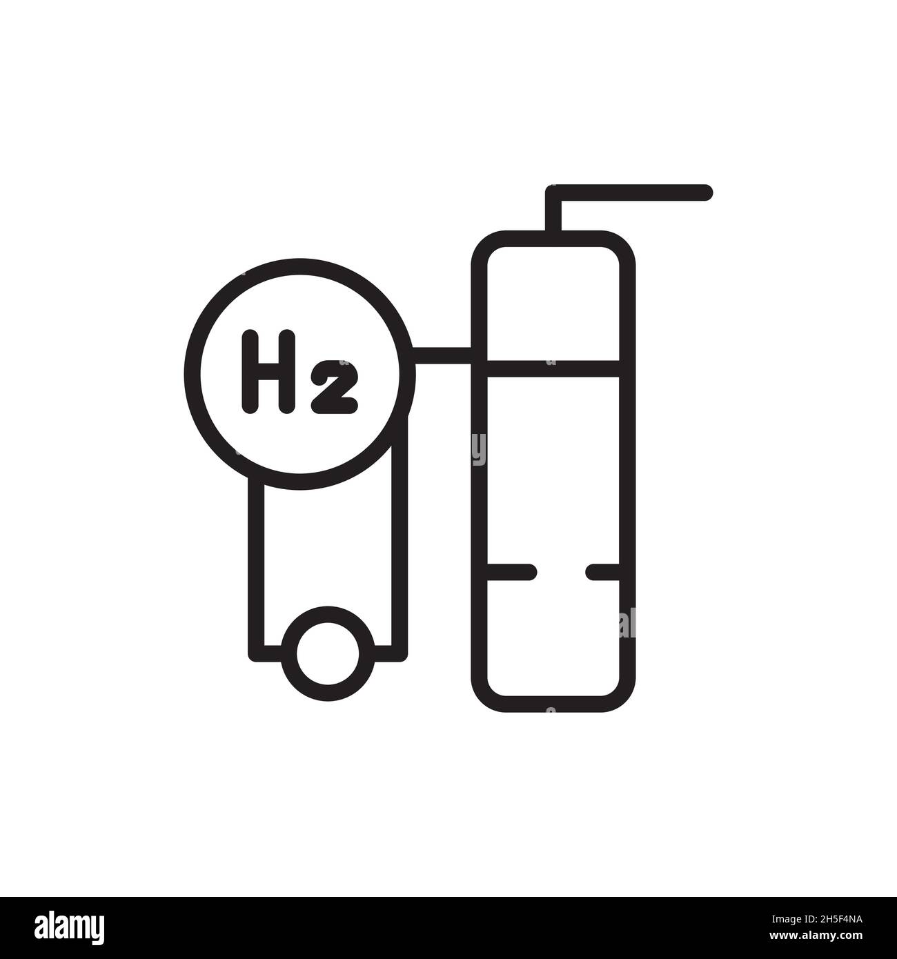 Icona della linea di colore Production H2. Energia di idrogeno. Elemento vettoriale isolato. Illustrazione Vettoriale