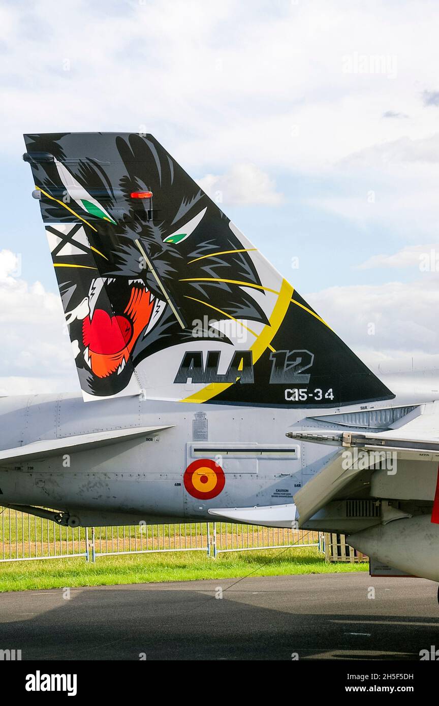 McDonnell Douglas EF-18A Hornet seriale C15-34 con coda speciale per il 50° anniversario di Ala12 con sede a Torrejón. Forze aeree spagnole, Ejercito del Aire Foto Stock