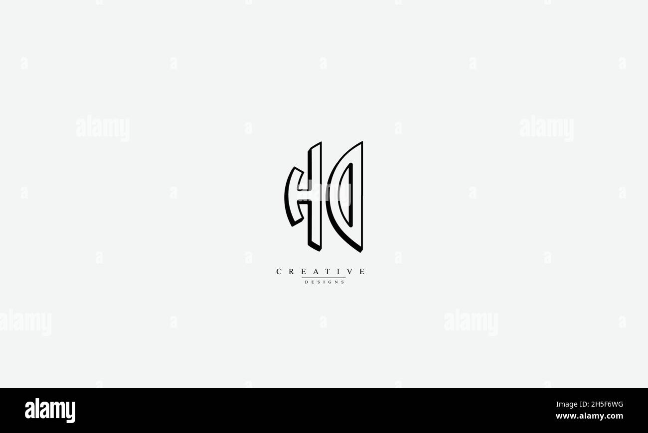 Lettere alfabetiche iniziali logo monogramma HD DH H D. Illustrazione Vettoriale