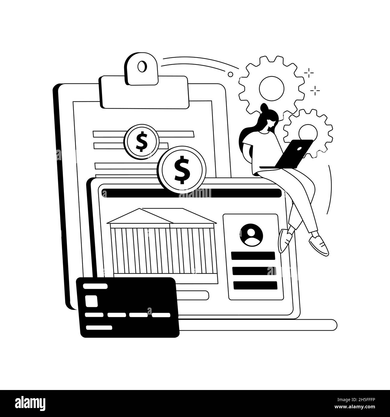 Illustrazione vettoriale del concetto astratto del conto bancario. Illustrazione Vettoriale