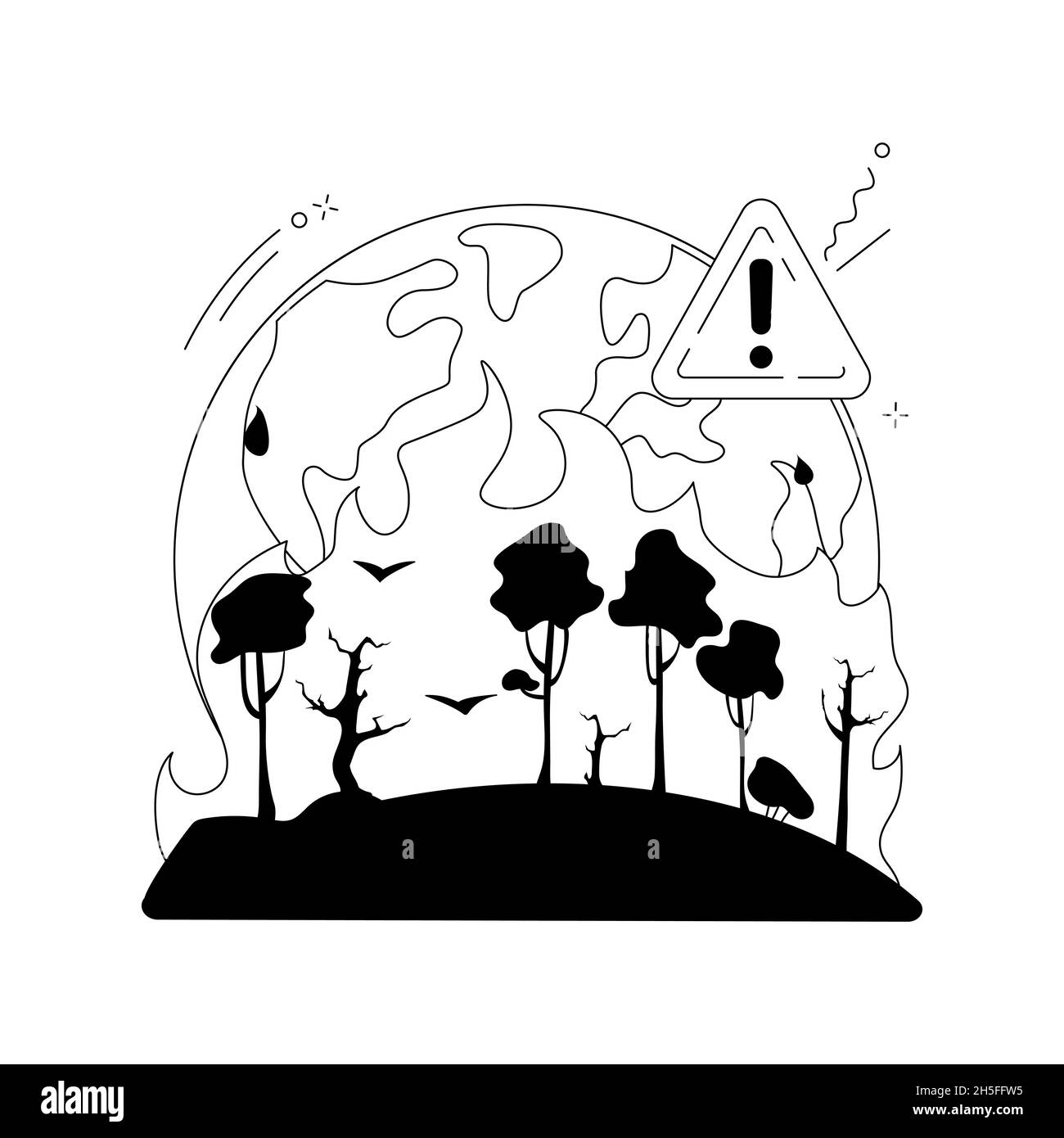 Illustrazione vettoriale del concetto astratto di wildfires. Illustrazione Vettoriale