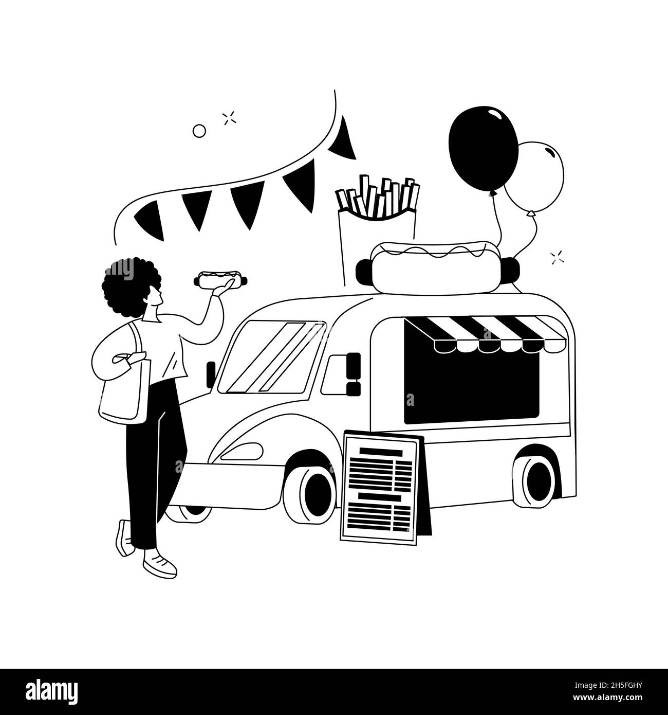 Street food festival astratto concetto di illustrazione vettoriale. Illustrazione Vettoriale