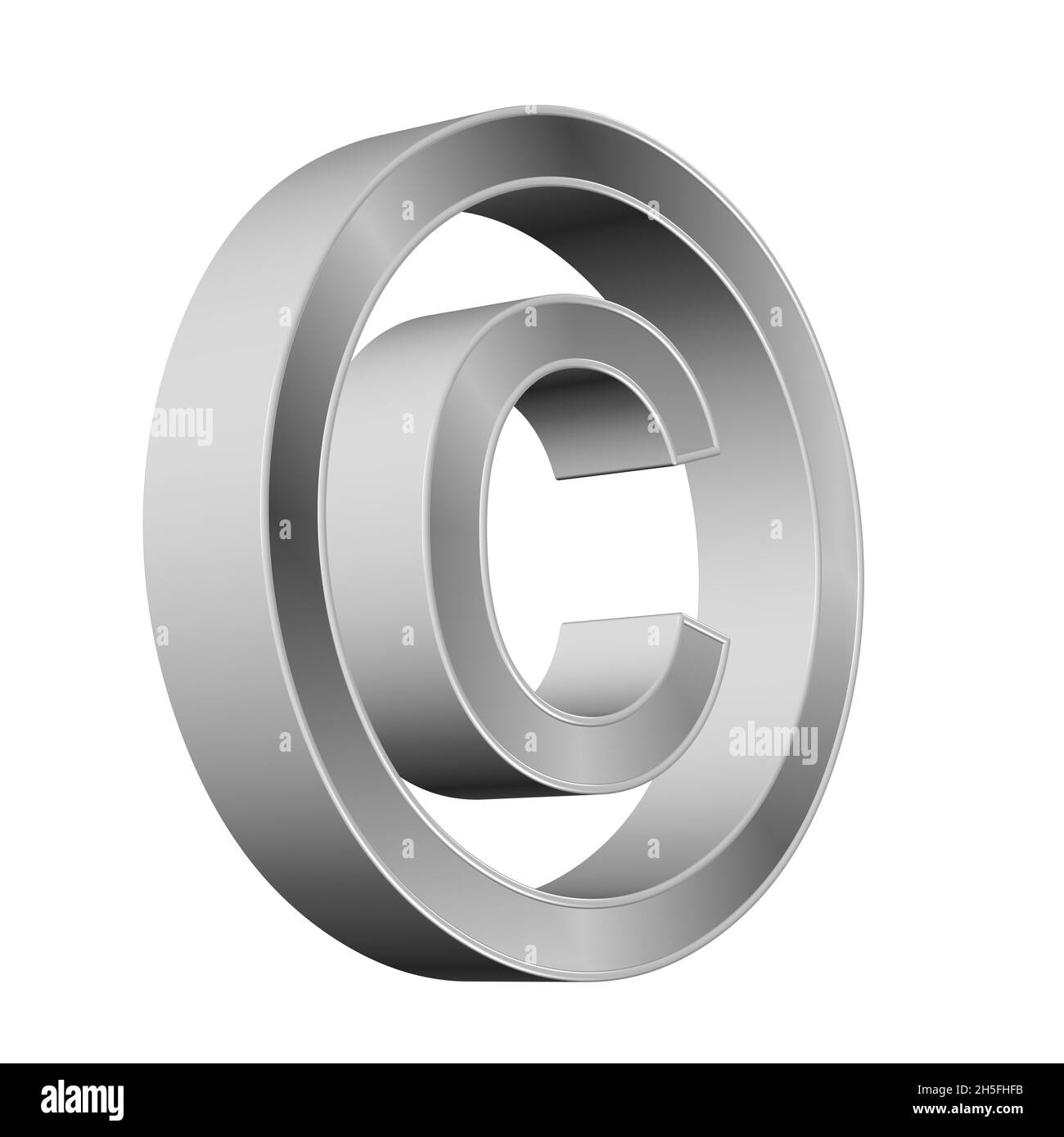 Simbolo del copyright, illustrazione 3d su sfondo bianco Foto Stock