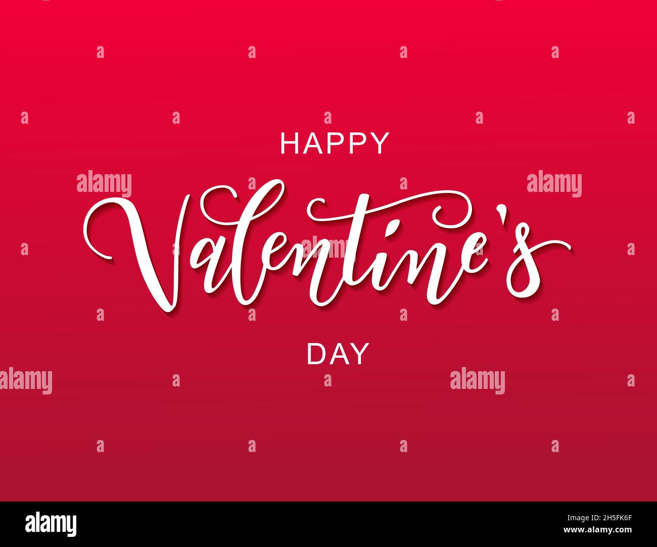 Testo del giorno di San Valentino felice, poster tipografico scritta a mano su sfondo rosso gradiente. Illustrazione vettoriale. Illustrazione Vettoriale