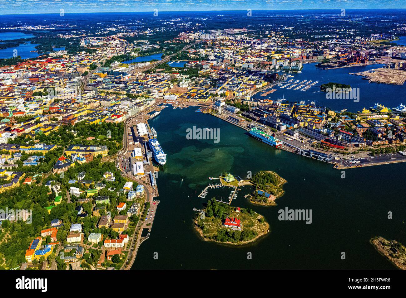 Helsinki in Finnland aus der Luft | Vista aerea di Helsinki in Finlandia Foto Stock