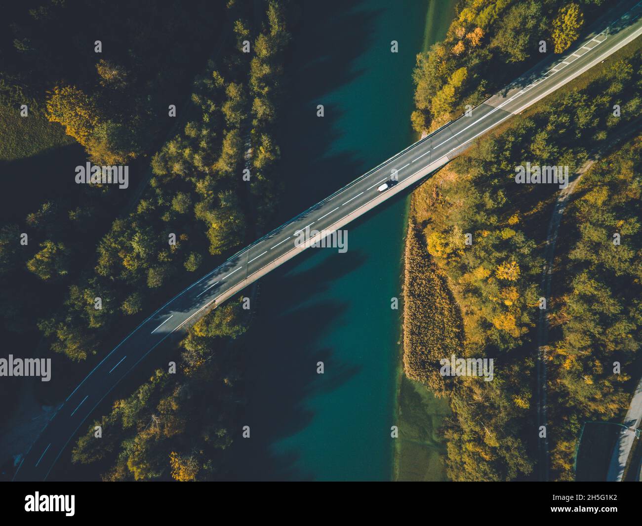Vista aerea del drone della campagna slovena Foto Stock