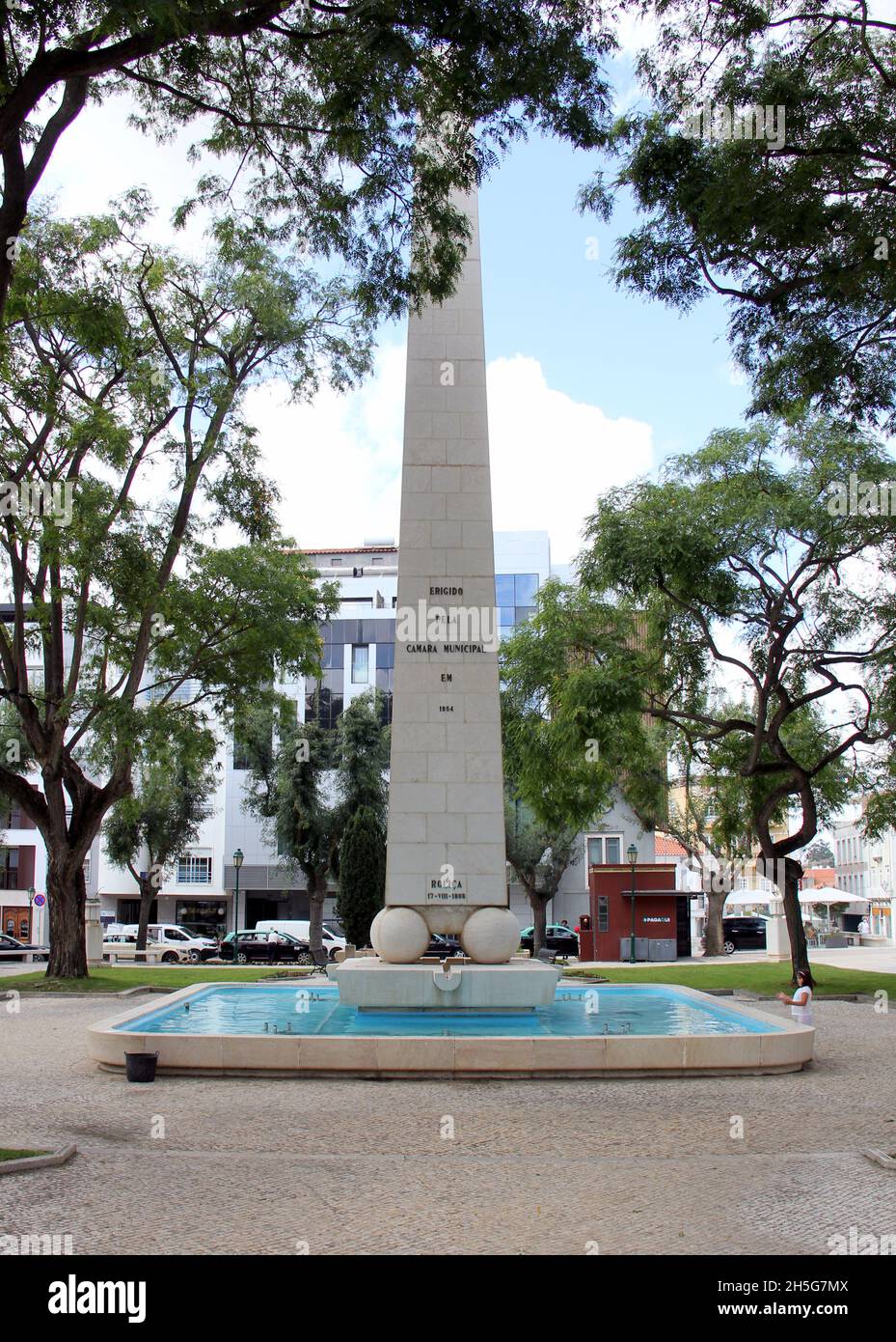 Guerra Peninsulare Commemoration Obelisco, 1810-1811 Torres Vedras linee di difesa, Torres Vedras, Portogallo Foto Stock