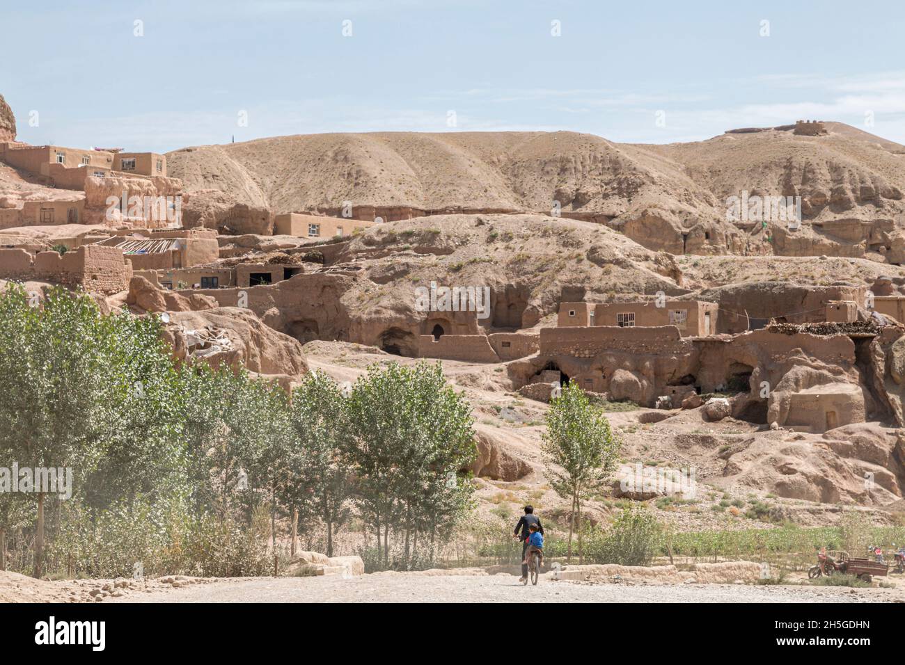 Le scogliere di arenaria della provincia di bamiyan in afghanistan Foto Stock