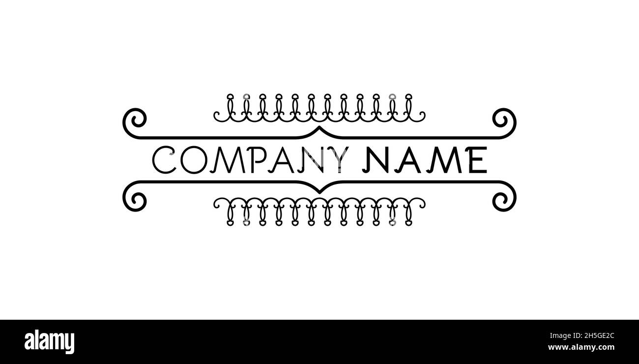 Logo del nome dell'azienda. Simbolo fiorente. Divisori originali. Elemento astratto per modello. Illustrazione vettoriale, design piatto Illustrazione Vettoriale