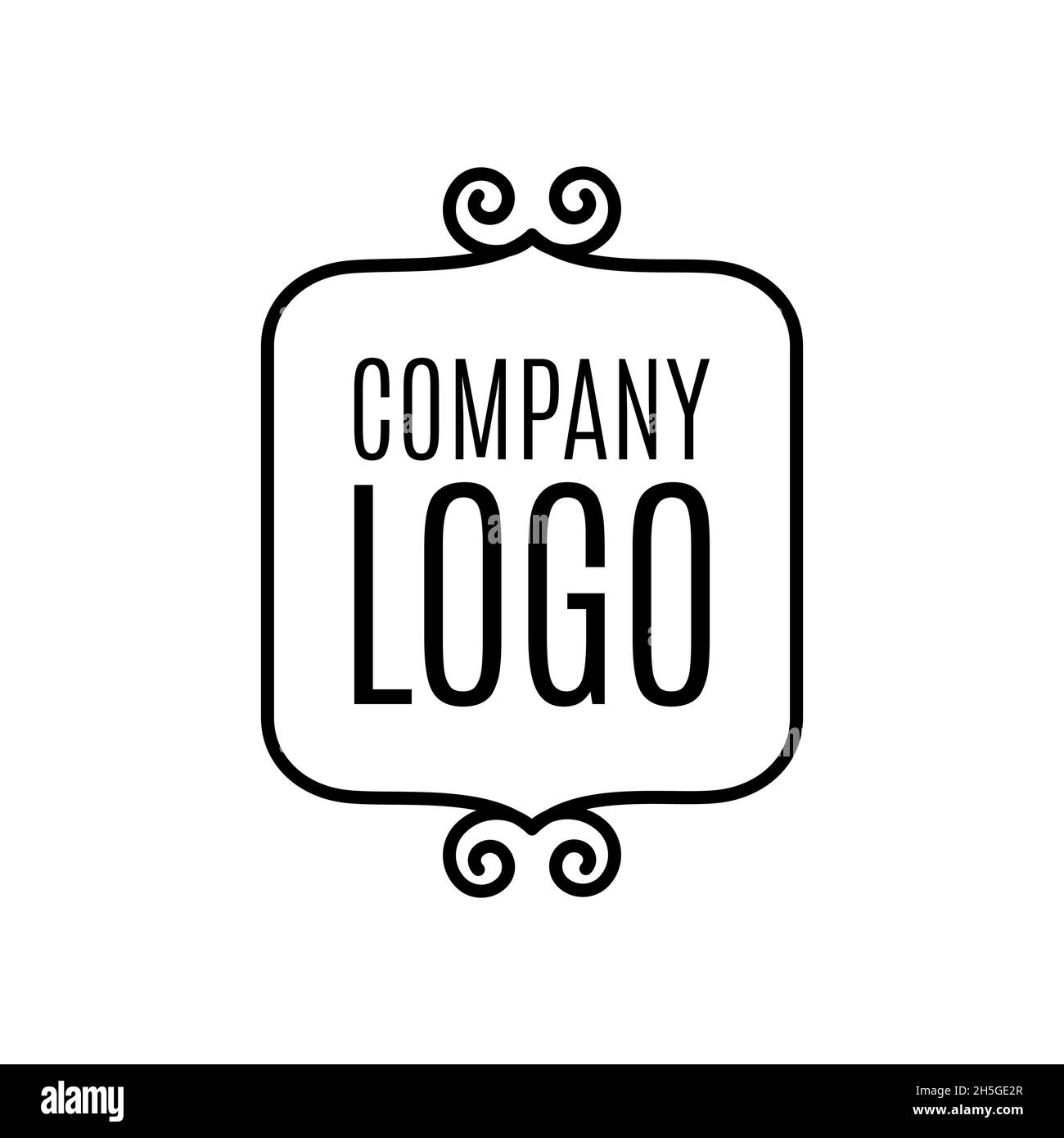 Logo aziendale. Simbolo fiorente, cornice originale. Elemento astratto per modello. Illustrazione vettoriale, design piatto Illustrazione Vettoriale