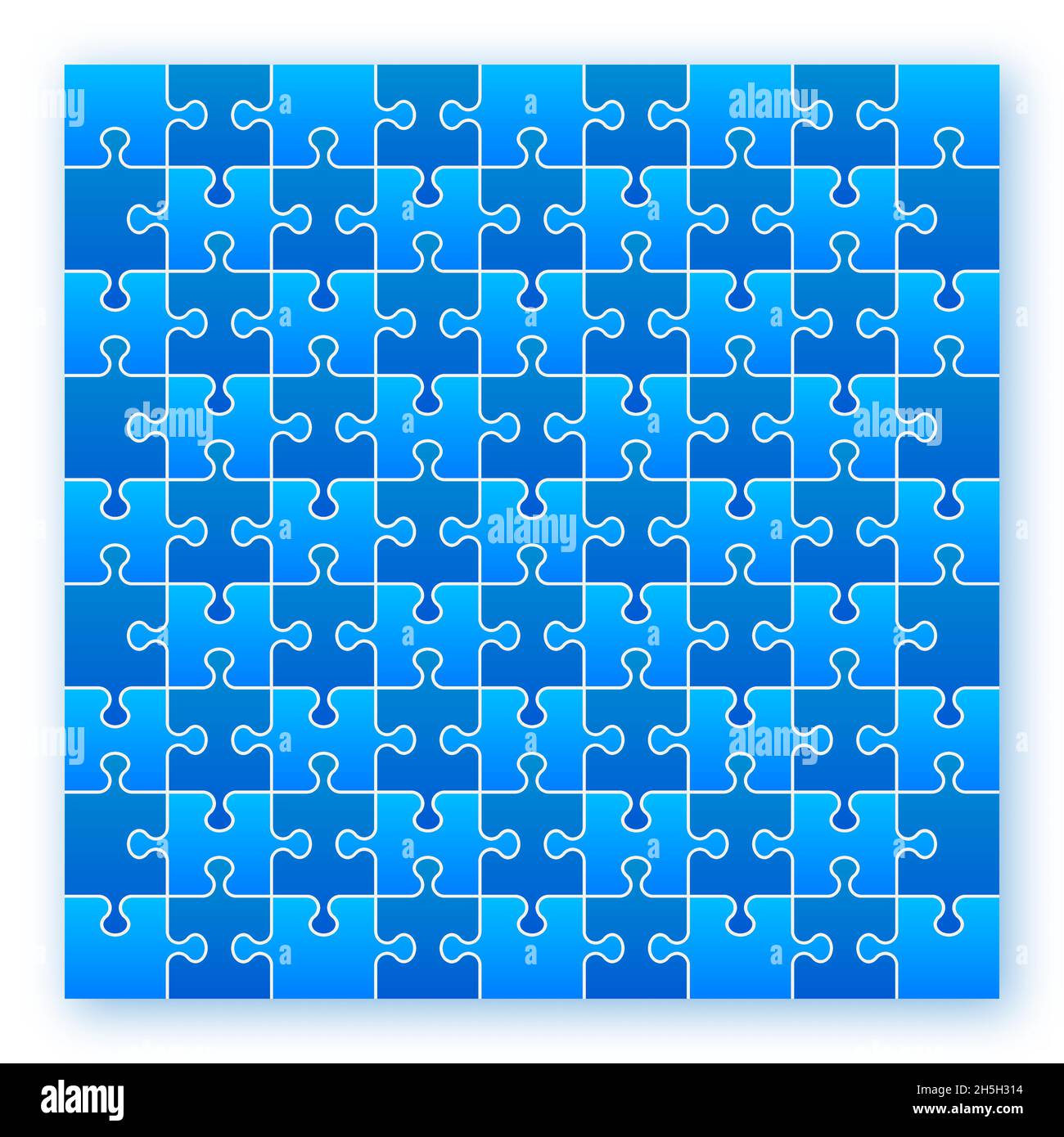 Jigsaw puzzle modello vuoto o linee guida di taglio. Illustrazione vettoriale Illustrazione Vettoriale